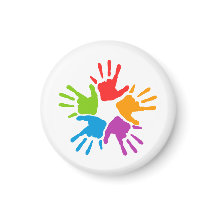 Bright Multicolor Diversity impressões de Mão