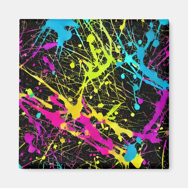 Íman Bright Neon Paint Splatter (Frente)