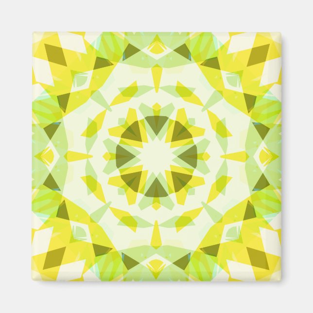 Íman Bright Yellow Green Summer Star Dopamine Art (Frente)
