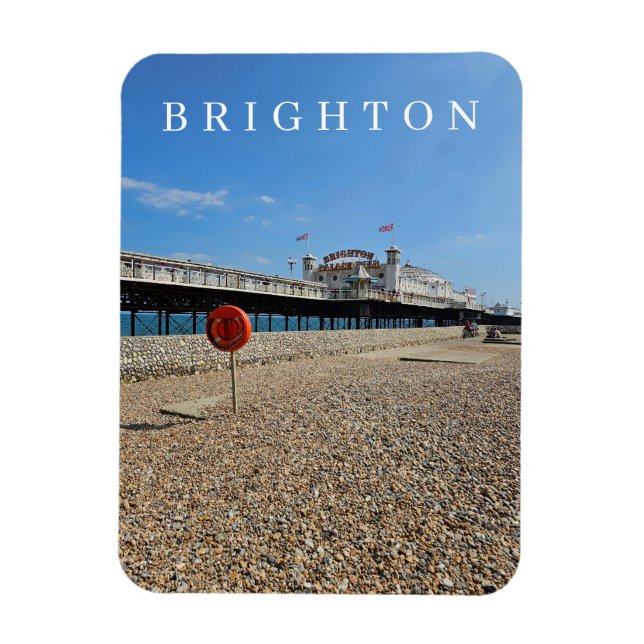 Íman Brighton Beach e imã de geladeira de visão de píer (Vertical)