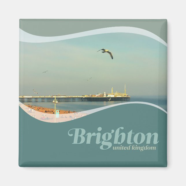 Íman Brighton Pier @ Hove, East Sussex UK Magnet (Frente)