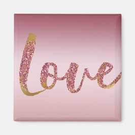 Íman Brilhante Ombro Rosa Brilhante Dourado Amor Vermel