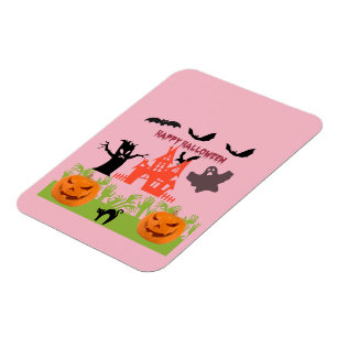 Íman Brilho Cor-de-Rosa de Halloween Assustador