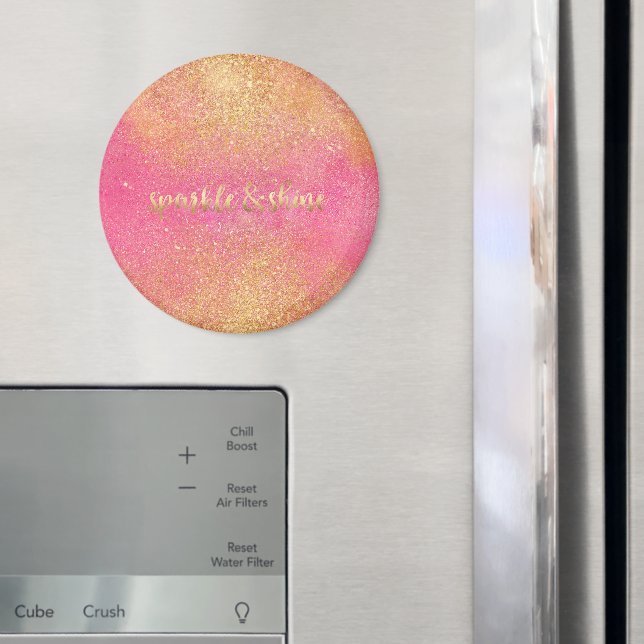 Íman Brilho e Faísca Rosa Dourado Glamouroso (In Situ (Fridge))