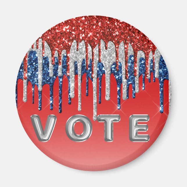 Íman Brilho Patriótico Americana Vote (Frente)