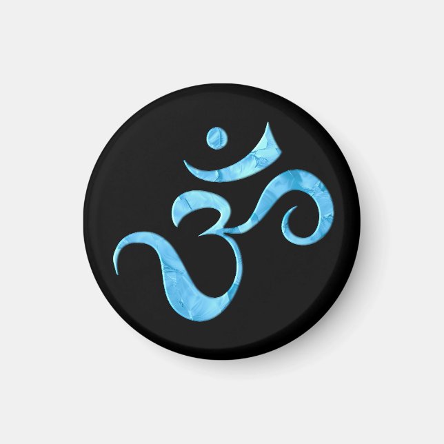 Íman Brilho Turquesa Om (Frente)