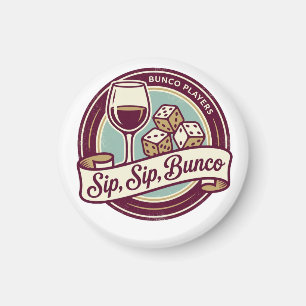 Íman Brincadeira de Dados Bunco com Vinho
