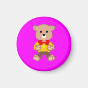 Íman Brincadeira Festiva Teddy Urso Brilhante Rosa Mage
