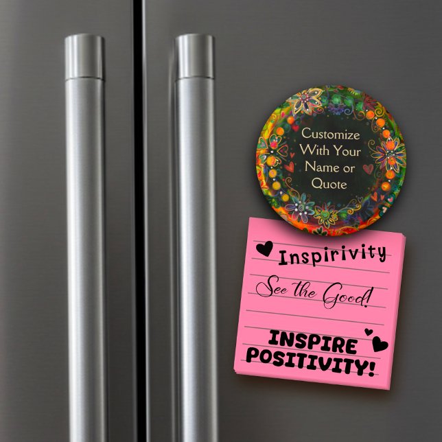 Íman Brincadeira Floral Verde Whimsical Personalize seu (Criador carregado)