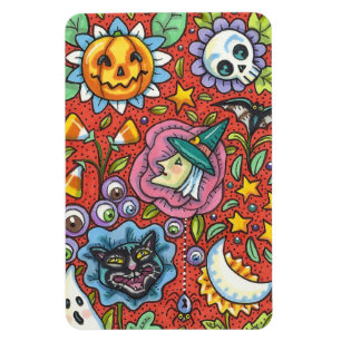 ÍMAN BRINCADEIRA, GATO, FANTASMA, COLORIDA HALLOWEEN FO