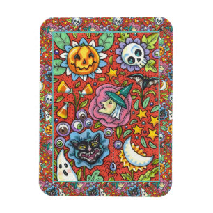ÍMAN BRINCADEIRA, GATO, FANTASMA, COLORIDA HALLOWEEN FO