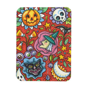 ÍMAN BRINCADEIRA, GATO, FANTASMA, COLORIDA HALLOWEEN FO