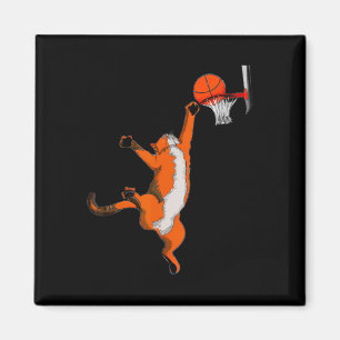 Íman Brincadeira Jogando Basquete Esporte Gato de Basqu