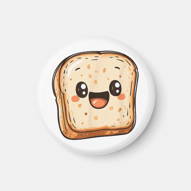 Íman Brinde de Sorriso de Pedra de Pão Feliz (Frente)
