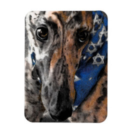 Íman Brindle Greyhound no seu Holiday Bandana