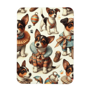 Íman Brinquedo de folha branca Fox Terrier sem costura