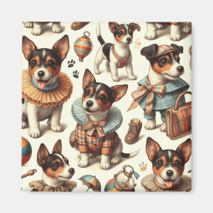 Íman Brinquedo de folha branca Fox Terrier sem costura