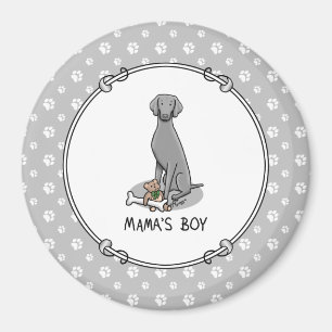 Íman Brinquedos da mamãe Weimaraner (cinza 1)
