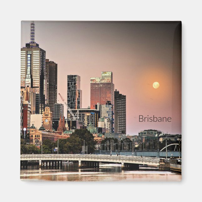 Íman Brisbane, fotografia de paisagem urbana da Austrál (Frente)