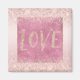 Íman Briso Rosa Brilhante Glitzy Glitter Sparkle Love