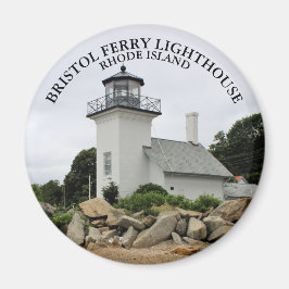 Íman Bristol Ferry Lighthouse Rhode Island Round Magnet