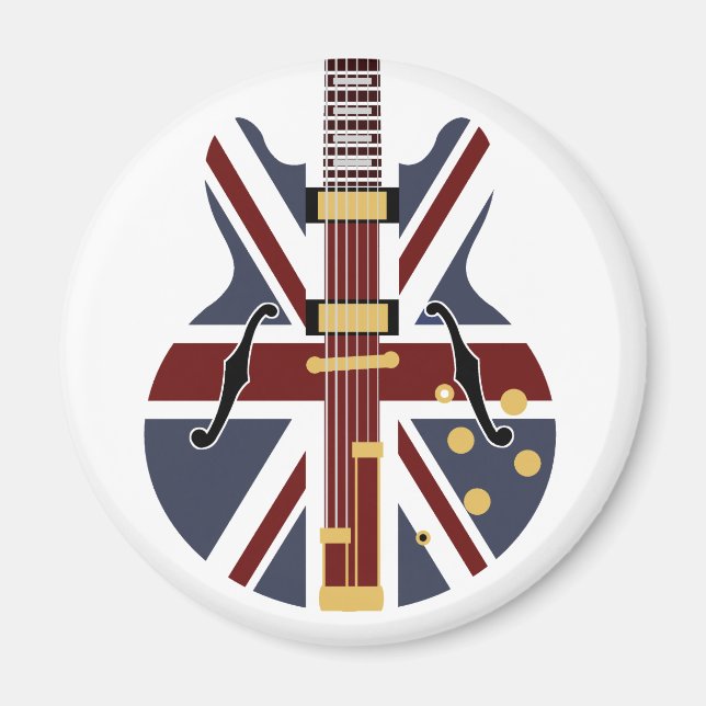 Íman Brit Pop Mod Union Jack Guitar (Frente)