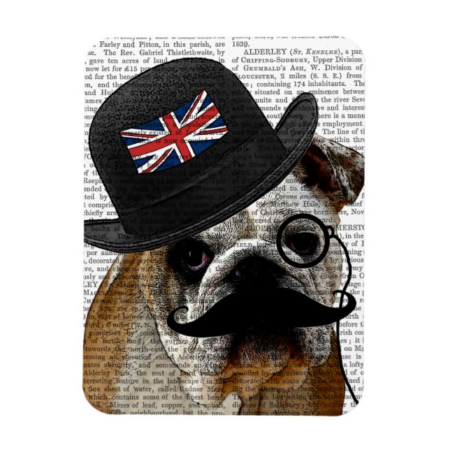 Íman British Bulldog e Bowler Hat (Vertical)