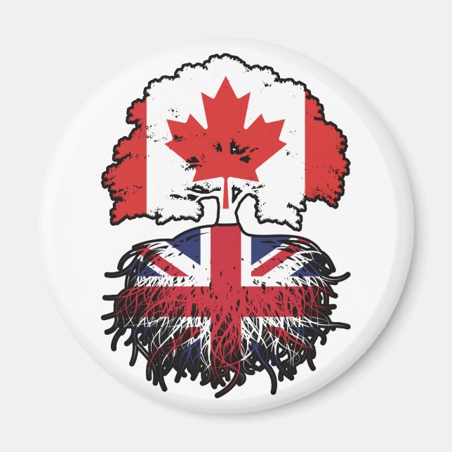 Íman British Canada Tree Roots Flag (Frente)