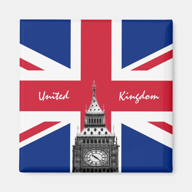 Íman British Flag & Big Ben - Londres, Inglaterra viage (Frente)