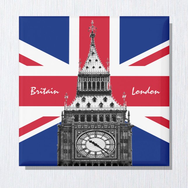 Íman British Flag & Big Ben - Londres, Reino Unido/adep (Criador carregado)