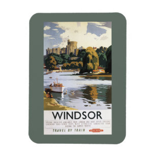 Íman British Railways Windsor Castle Thames Poster