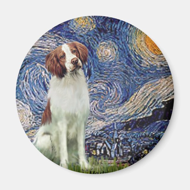 Íman Brittany Spaniel 3 - Noite Estrelada (Frente)