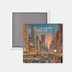 Íman Broadway Nova York Viagem Arte Vintage