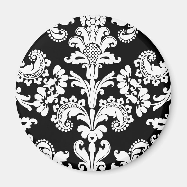 Íman Brocade Preta e Branca (Frente)
