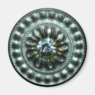 Íman Broche de prata antigo com gema