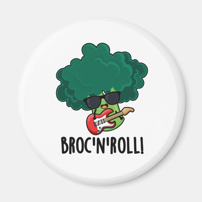 Íman Brock E Roll Funny Veggie Broccoli Pun (Frente)