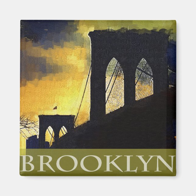 Íman Brooklyn Bridge, New York Magnet (Frente)