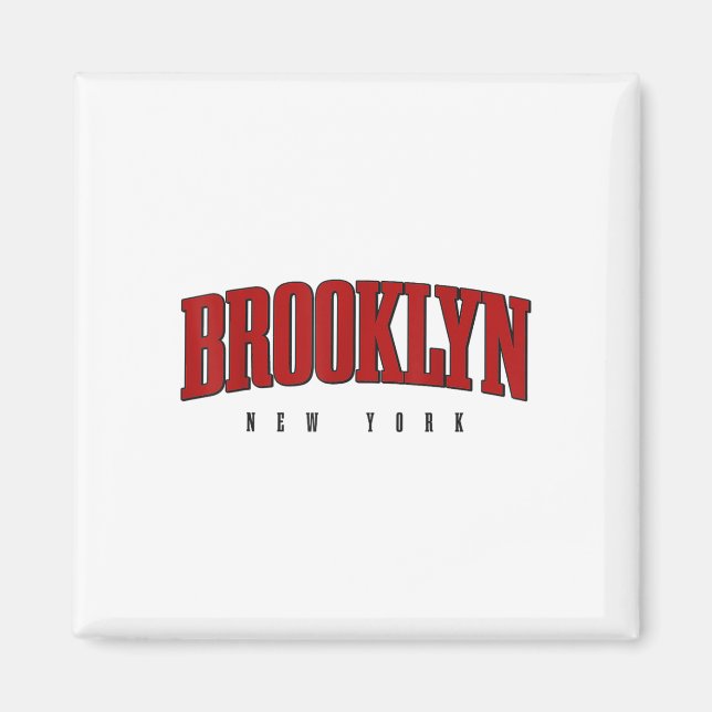 Íman Brooklyn Nova Iorque Pride Nyc Ny Retro Sports S (Frente)