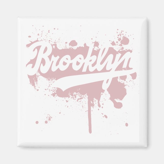 Íman Brooklyn pintado com ímã rosa (Frente)