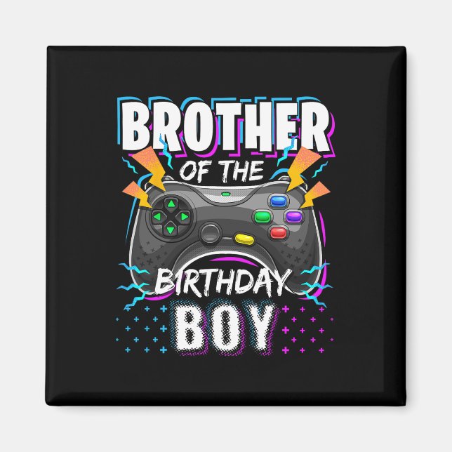 Íman Brother Of The Birthday Boy Matching Video Game Bi (Frente)