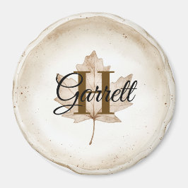 Íman Brown Leaf Monogram Name