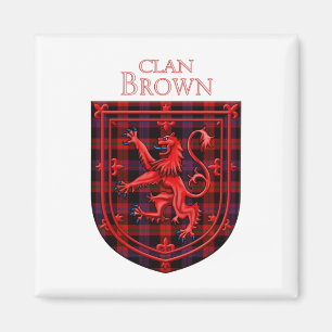 Íman Brown Tartan Scottish Xadrez Lion Rampant
