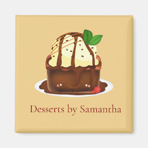 Íman Brownie de Chocolate Com Sorvete de Baunilha