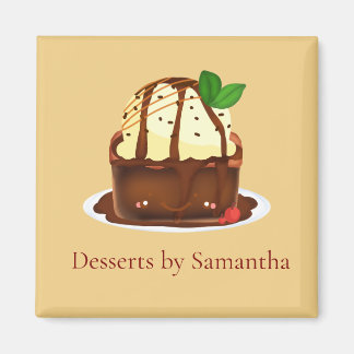 Íman Brownie de Chocolate Com Sorvete de Baunilha