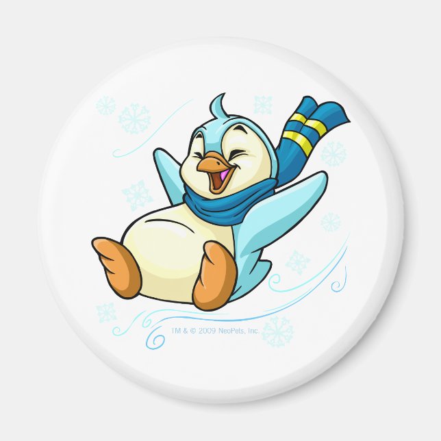 Íman Bruce Azul deslizando através do gelo (Frente)