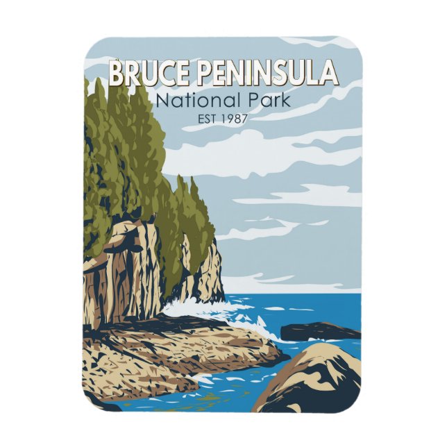 Íman Bruce Peninsula National Park Canadá Viagem Art (Vertical)
