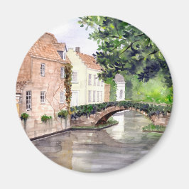 Íman Bruges Watercolor Painting por Farida Greenfield