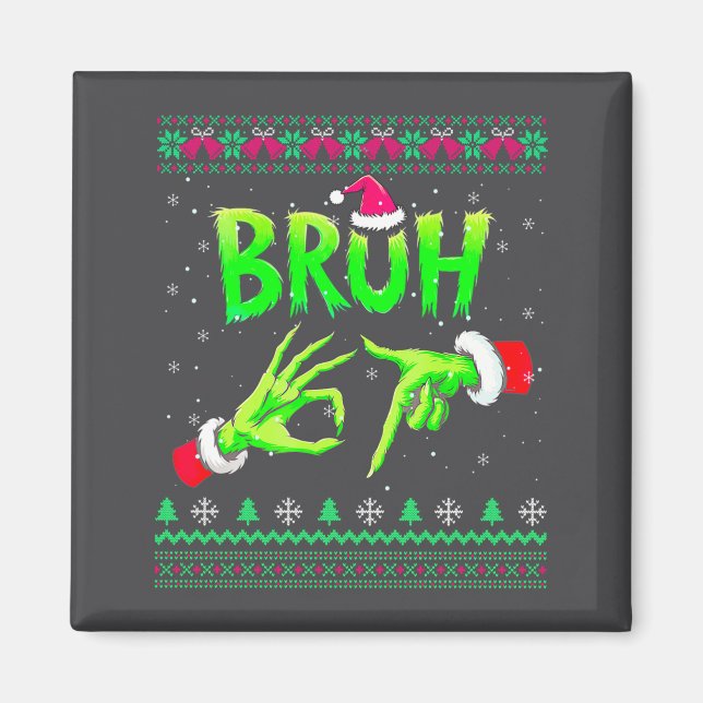 Íman Bruh 67 Christmas Ugly Sweater Six Seven Meme 6 7  (Frente)
