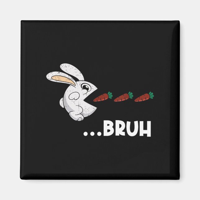 Íman Bruh Easter Bunny Comendo Chocolate Coelho (Frente)