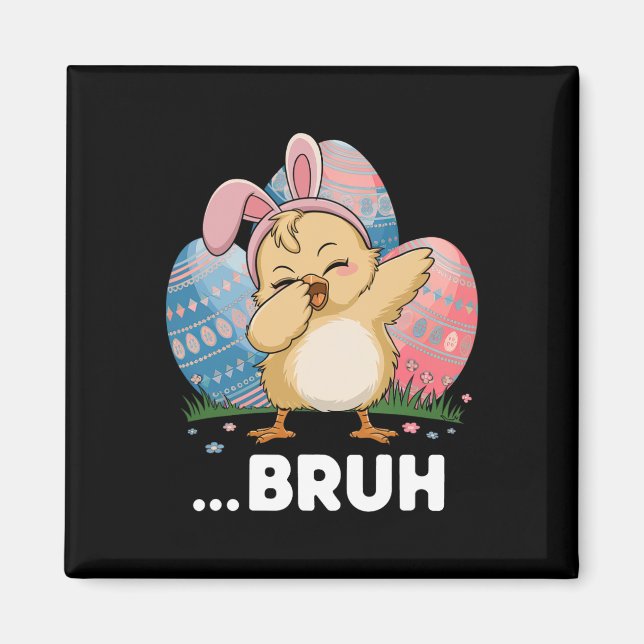 Íman Bruh Franga Dabbing Feliz Dia de Páscoa Ovos Menin (Frente)